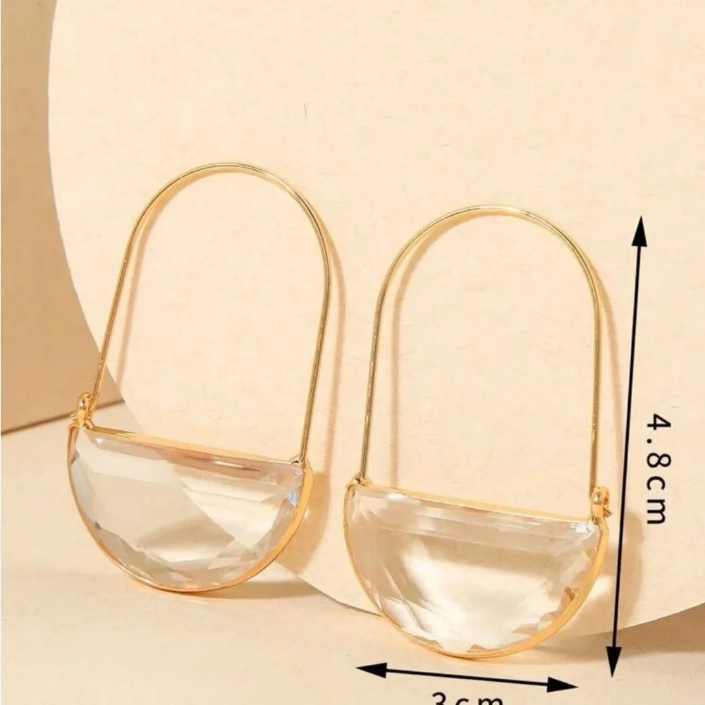 Anthropologie Crescent Hoop Earrings - Picture 2 of 4